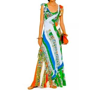 Tory Burch Printed Ruffle Maxi Dress Grand Voyage